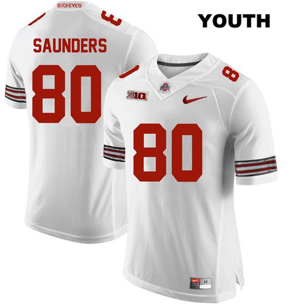 Ohio State Buckeyes Youth C.J. Saunders #80 White Authentic Nike College NCAA Stitched Football Jersey EB19I42VC